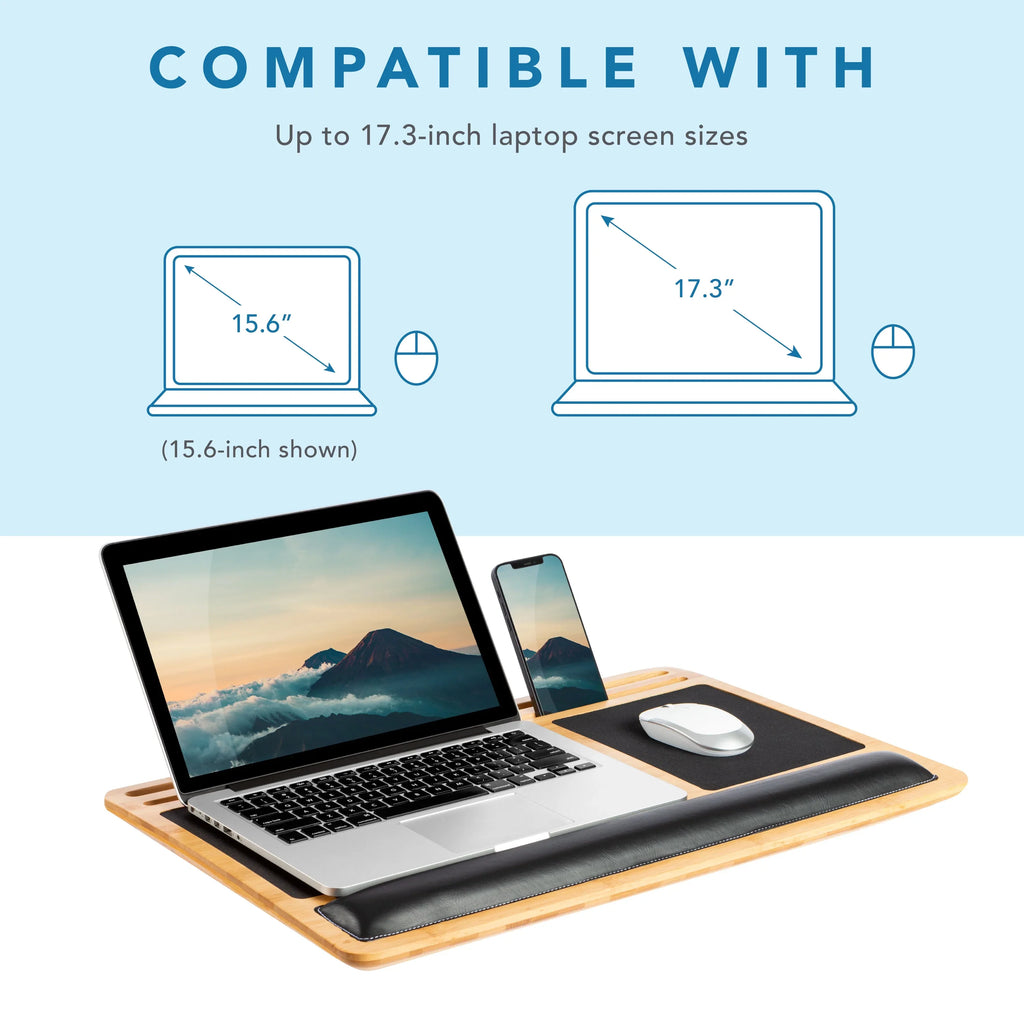 Laptop Bamboo Pro to Fits up LapGear Lap 17.3-in Natural, Board,