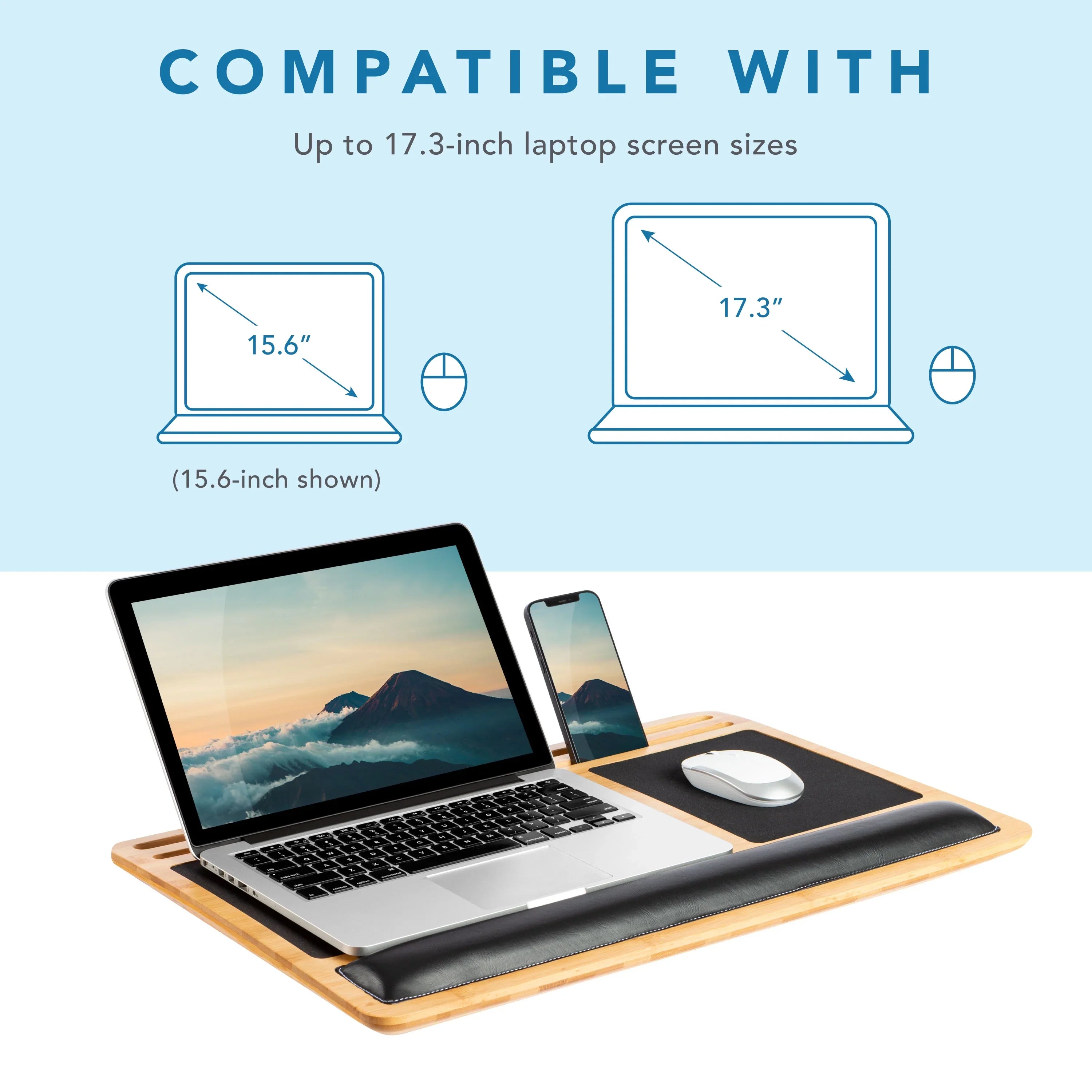 Laptop Bamboo Pro to Fits up LapGear Lap 17.3-in Natural, Board,