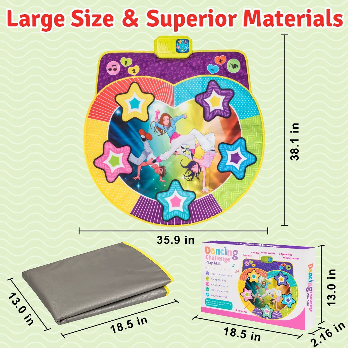Kids 4 9 Ages 6 Gift for Toy 5 with for Dance Kids Game UNIH Ages 8 Mat 10, Music 4-8 3 Boys 7 Girls Dance