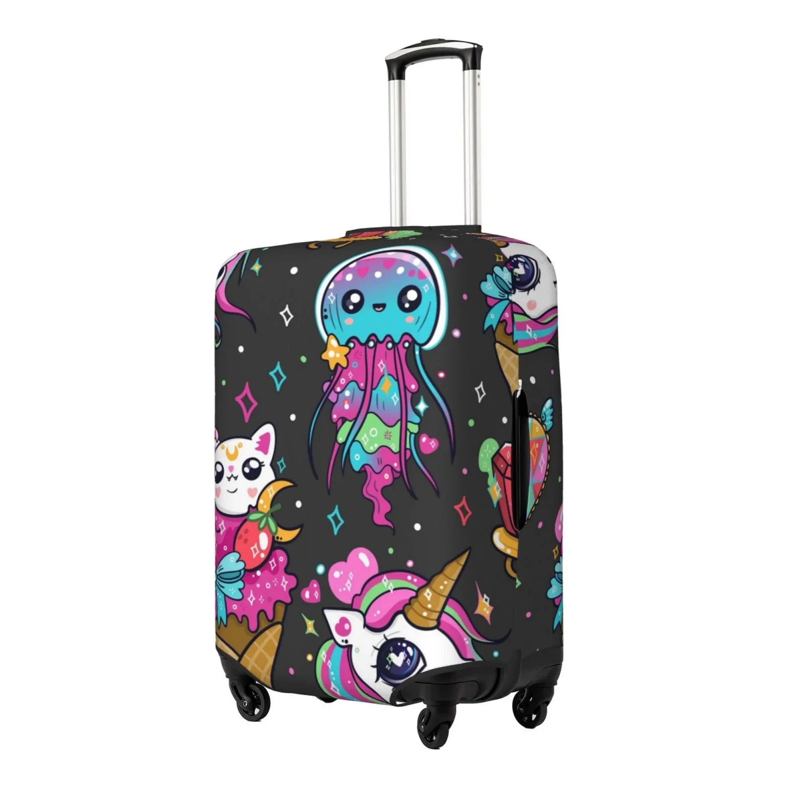 Luggage Protector Stratch Resistance Dust Covers And Unicorn Fit Protector,Suitcase Cat 18-32 Protector And Fotbe Rainbow Cover Luggage,Washable Icecream Inch Cover