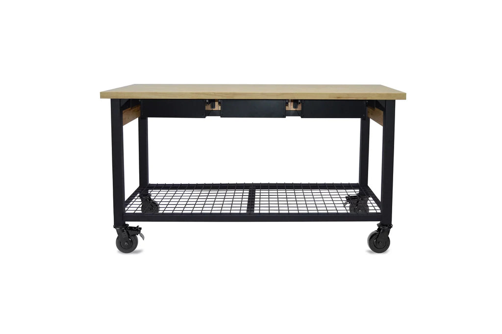 62" Metal Wood Rove Industrial Workbench &