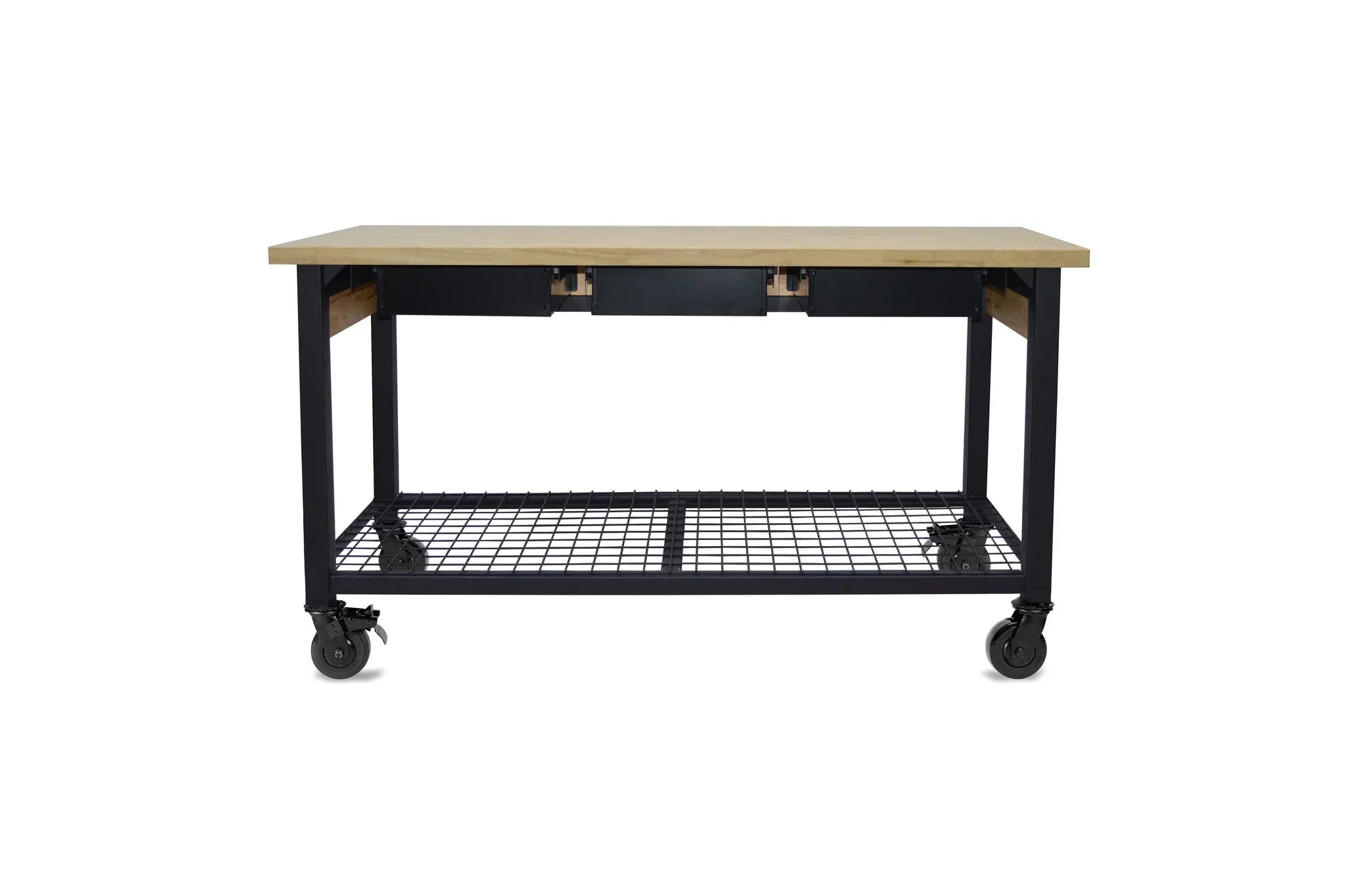 62" Metal Wood Rove Industrial Workbench &