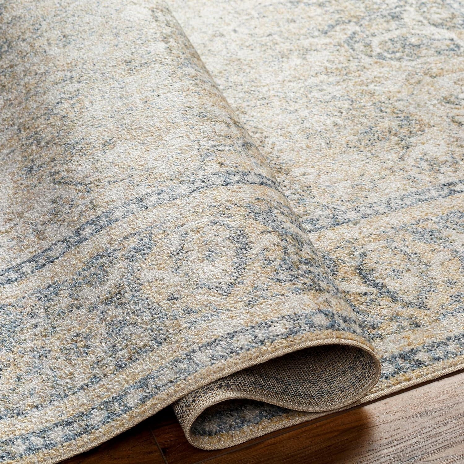 Washable) East Living 2X3 Rugs, Room, Machine Beige Kitchen 3', (2' Bedroom Traditional X Rug, Washable For Area Or Light Carpet Blue