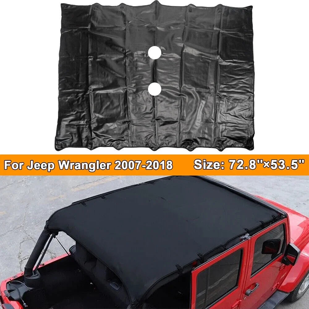 Leather Sunshade Easy JKU Maximum Wrangler Install, Top Protection - Sun 07-18 Jeep JLLOM JK Premium