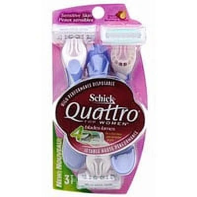 Sensitive Pack Quattro Skin 3 High Ea, 6 Women Disposable Razors, Performance Schick - For