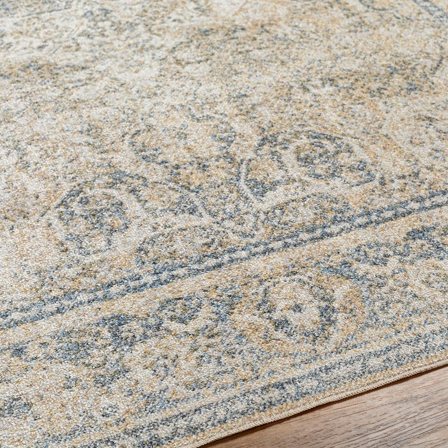 Washable) East Living 2X3 Rugs, Room, Machine Beige Kitchen 3', (2' Bedroom Traditional X Rug, Washable For Area Or Light Carpet Blue