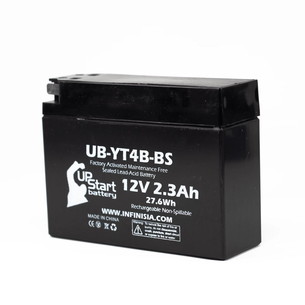Factory SR400 2010 Yamaha Activated, (FI) Battery 4-Pack for Battery Replacement UB-YT4B-BS Free, 12V, 400CC - UpStart Motorcycle 2.3Ah, Maintenance