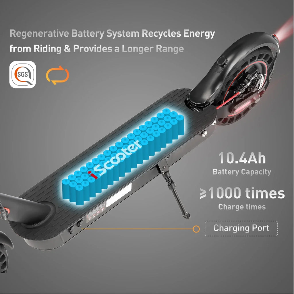 30 Speed with Battery Electric Adults,10 km, Motor for movable Tires, iScooter Double Scooter, Miles Foldable W and In Long-Range Braking 18-25 Max Max Solid System 500 Commuting
