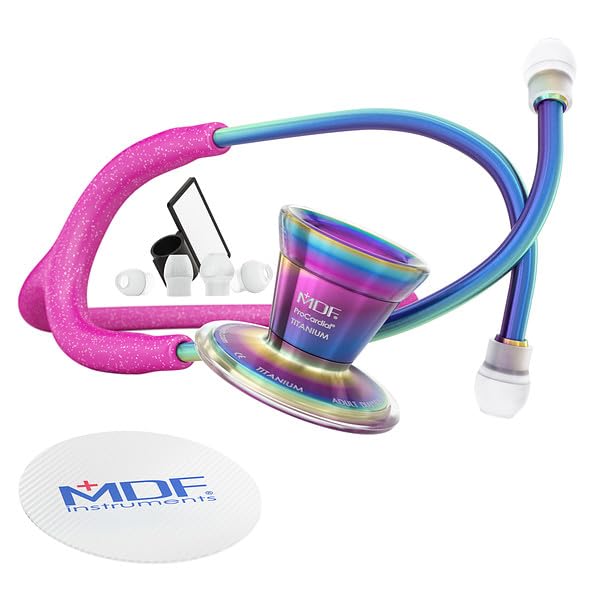 MDF Titanium Cardiology Lightweight Stethoscope Kaleidoscope - Pink Glitter