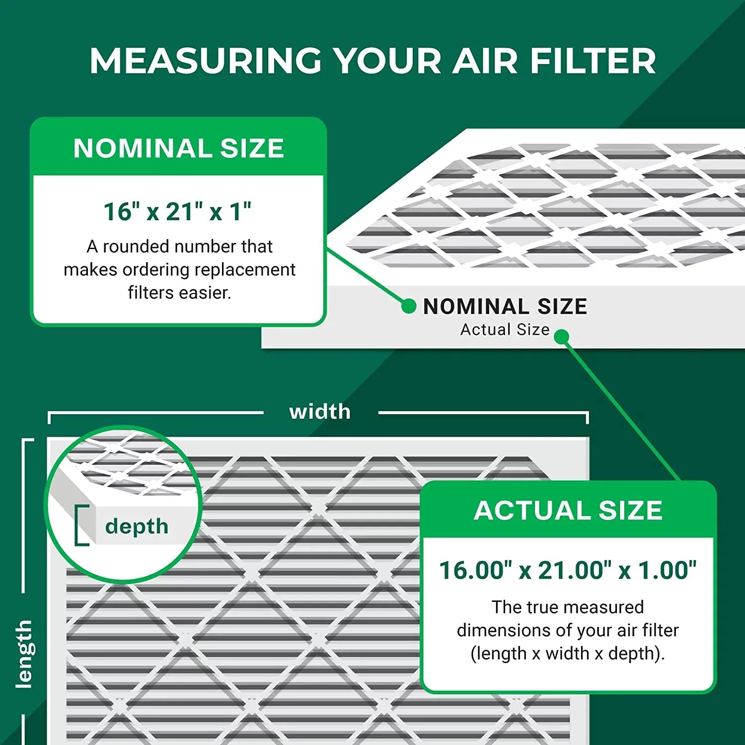 Filters oxygen AC Furnace Pleated MERV Filterbuy 13 16x21x1 HVAC (3-Pack)