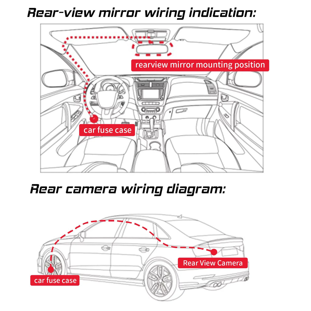 Streaming View Truck Front Camera Full Rear Dash Cameras HD Rear Car Mirror 1080P Touchscreen 9.35 View Dual Smart inch Back Camera