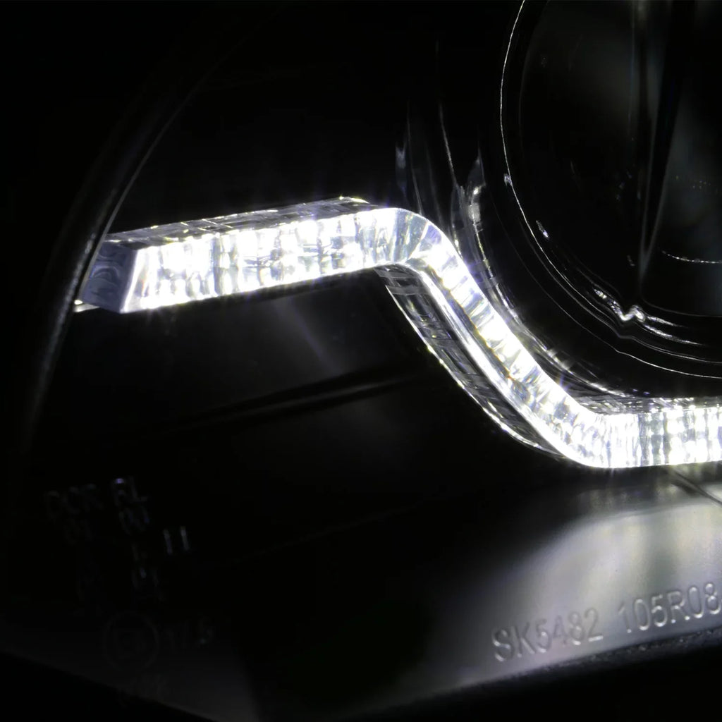 Pair [w/ HID LED AFS Driver Left+Passenger DRL Projector Headlights Black Model] X5 Right E70 2007-2010 Halo For BMW - AKKON