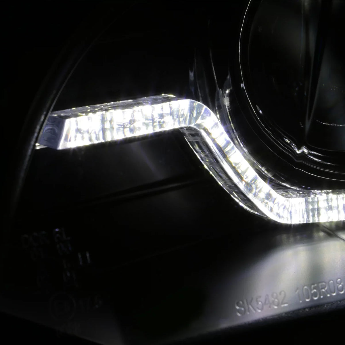 Pair [w/ HID LED AFS Driver Left+Passenger DRL Projector Headlights Black Model] X5 Right E70 2007-2010 Halo For BMW - AKKON