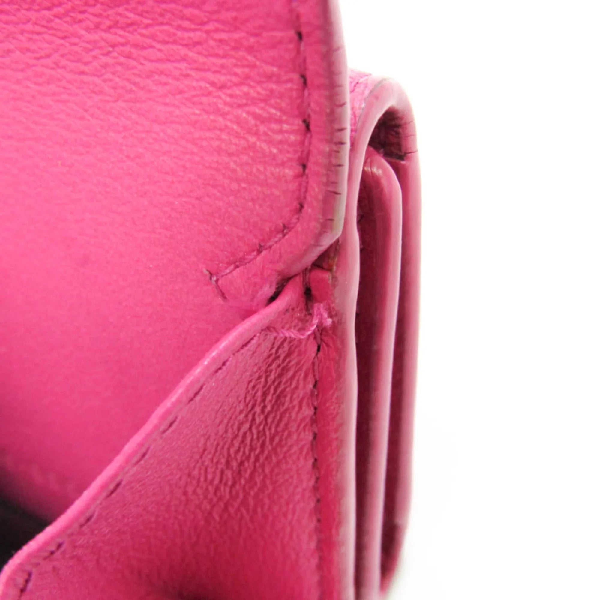 (tri-fold) Mini Leather Pre-Owned 391446 Papier Women's Pink Wallet Wallet (Good) Balenciaga