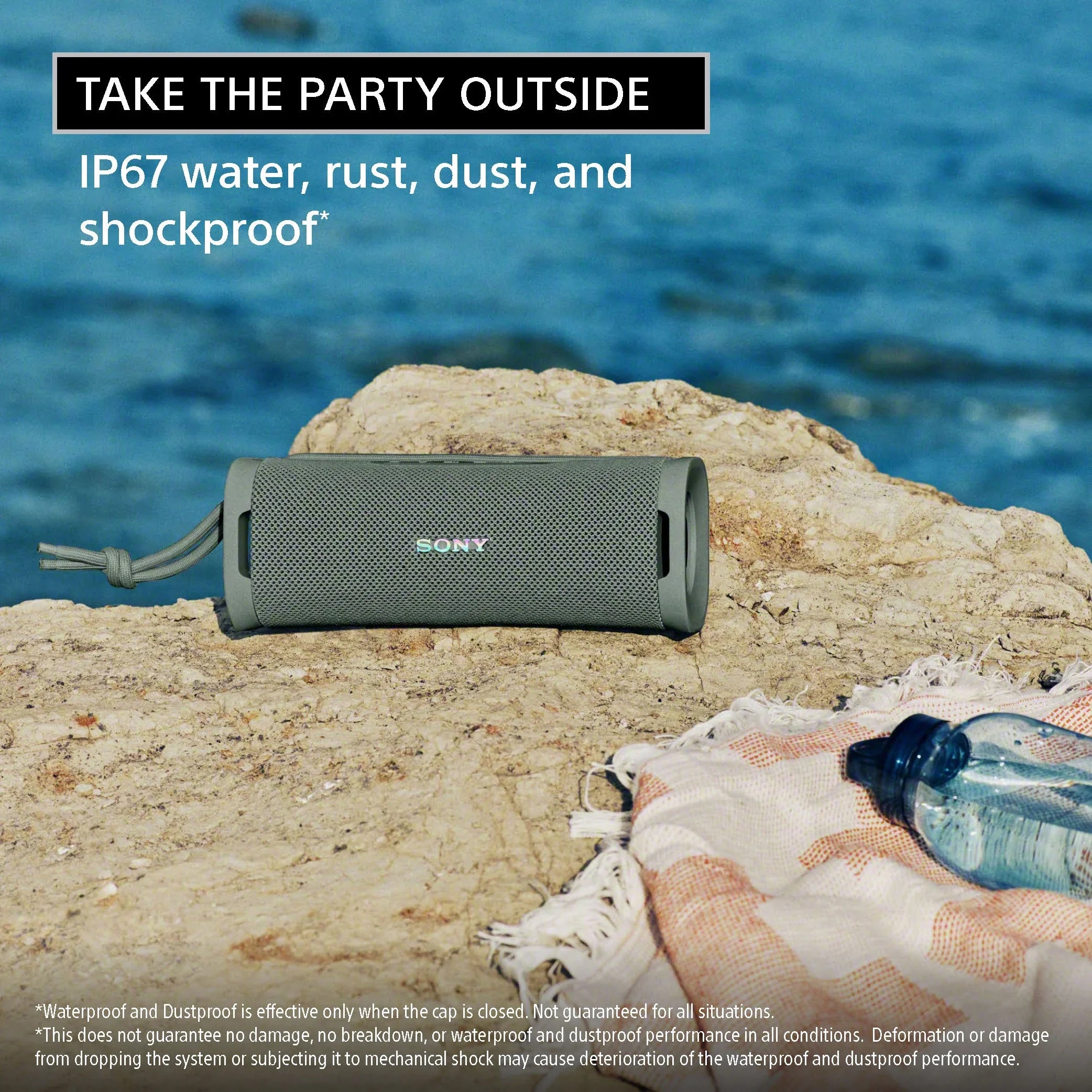 Black Waterproof, Sony 1 movable Bluetooth Compact Ultra IP67 ULT Speaker, Shockproof and Dustproof, - Rustproof FIELD Wireless