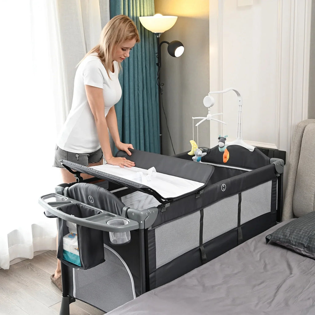 x 5-In-1 Infant Crib transportable BENTON Bassinet - Playpen Side Convertible Playard, TECHNOLOGY 29.9"H Kerrogee 27.6"W 49.6"L x Bed
