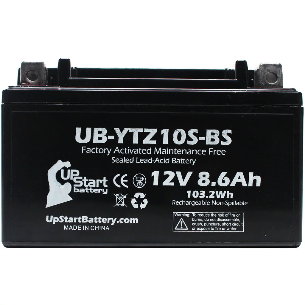Battery UpStart Factory 1000CC Battery Free, UB-YTZ10S-BS Yamaha - Replacement 12V, Motorcycle 8.6Ah, Maintenance 2-Pack YZF-R1 Activated, 2011