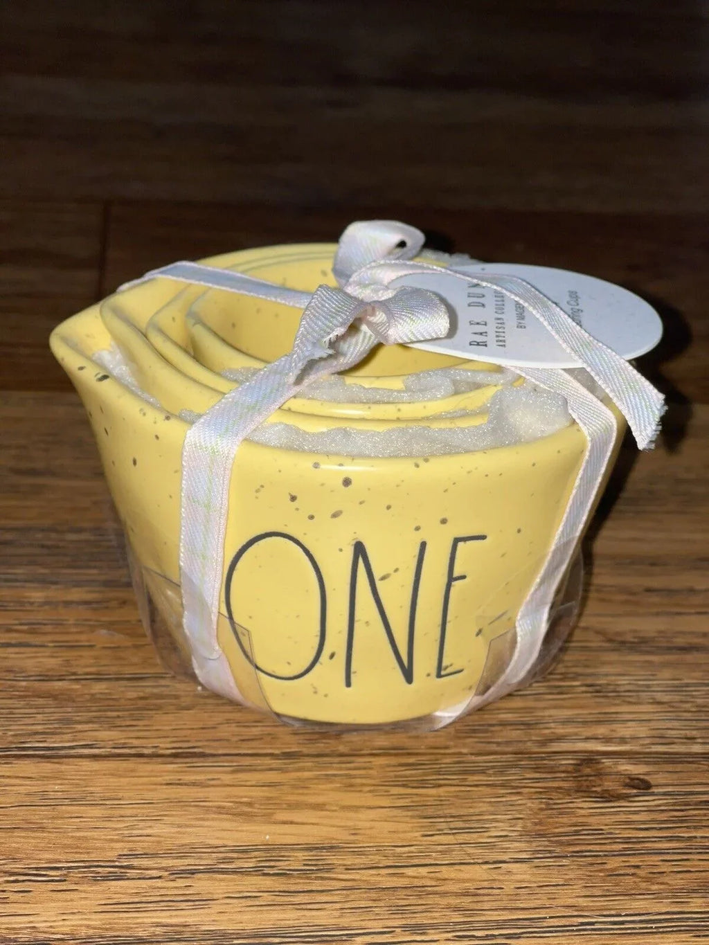 Black Dunn Rae Speckled Third Yellow 1 Kitchen 4-piece of One includes Cups each Half Cup Measuring Ceramic Quarter set Lettering