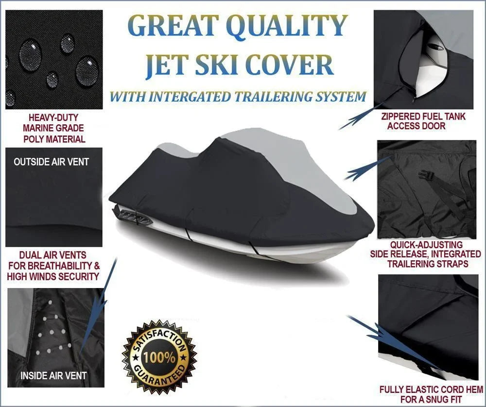 Compatible 300LX HEAVY-DUTY Ultra Cover Watercraft Kawasaki Jet for 2011-2015 Trailerable JetSki Ski PWC Cover SUPER PWC