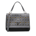 Leather Authenticated (Good) Gray Calf Pre-Owned Vuitton LockMe II Satchel Louis Unisex Eyelet