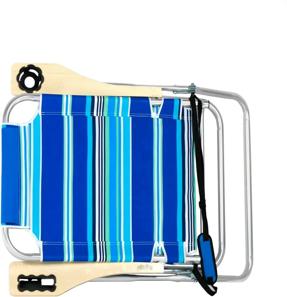 Adults, Size Big Tall Seat Chair 17 Plus XL 300 High Deluxe Inches Load Aluminum Wide Beach Duty Lb Folding Heavy For