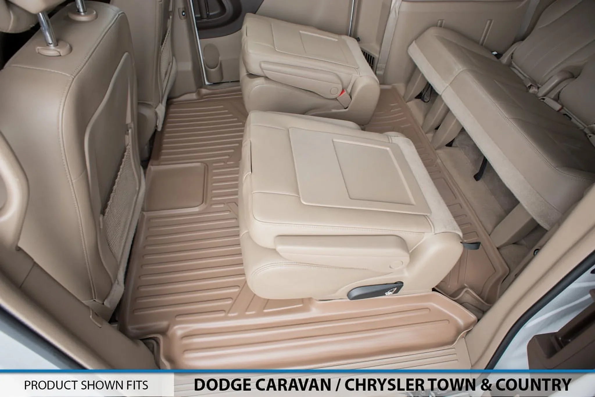 2008-2020 Floor Tan Rows for Caravan 1st/2nd Grand Smartliner Mats Liner Dodge