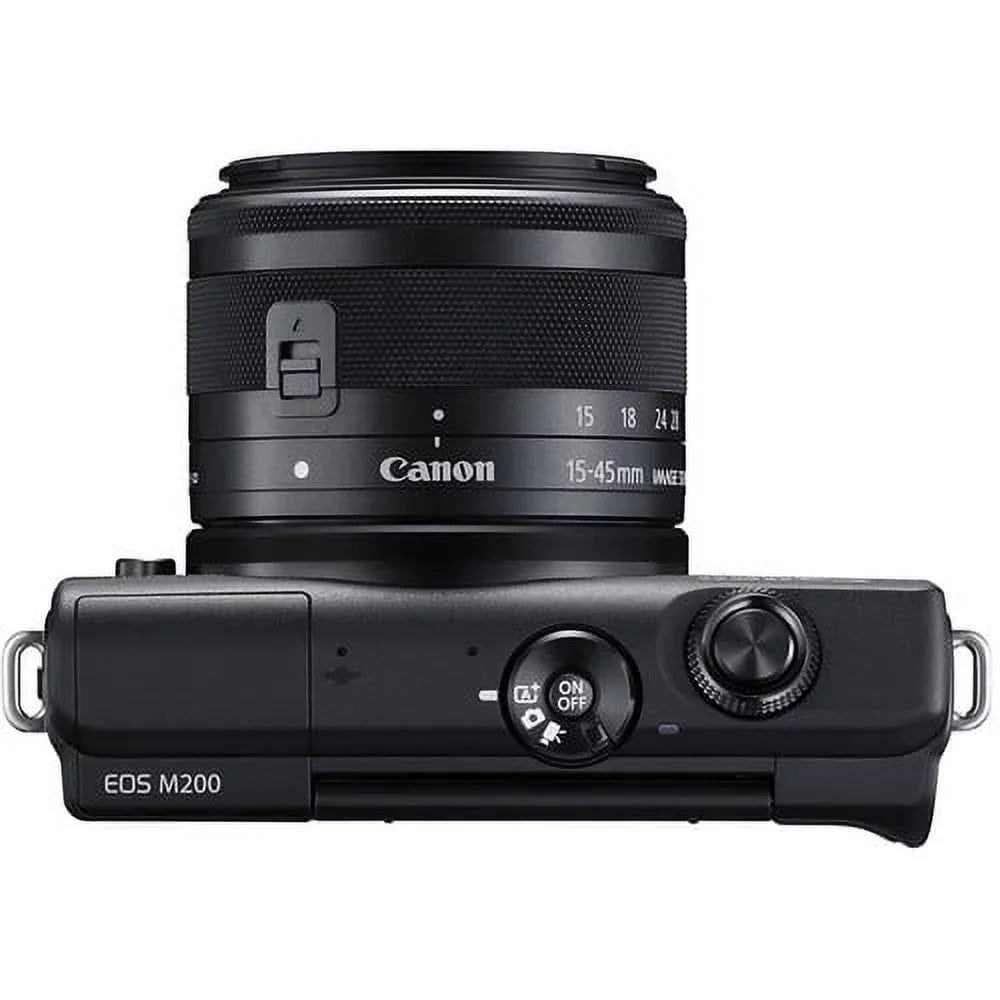 Black 15-45mm Mirrorless M200 EOS Lens (New) (3699C009) with Camera Canon + More Digital