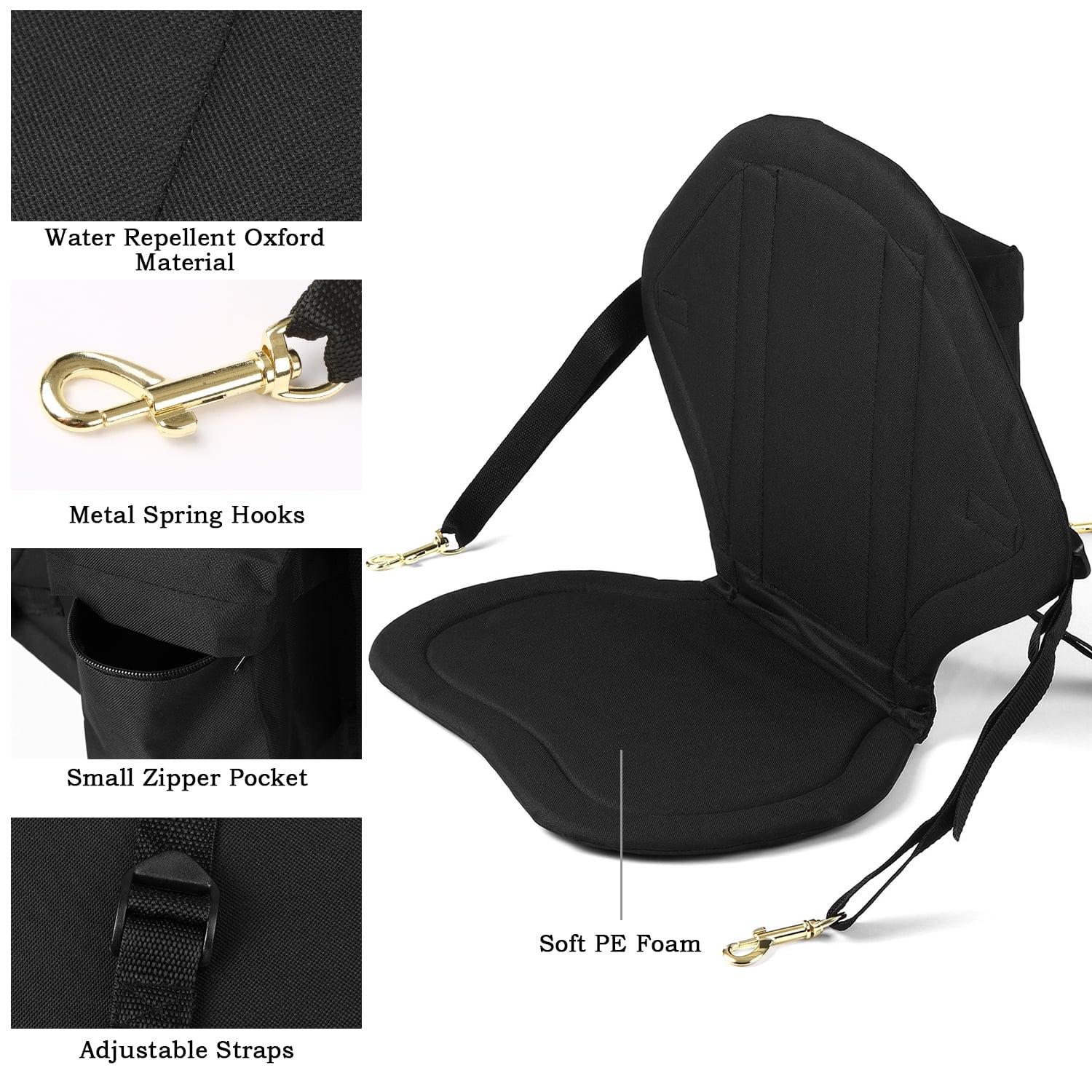 Back Kayak Watersports Boats High Water Seat Kids Back Cushioned Support Pad Children with Seat Seat Canoe for Repellent Lixada