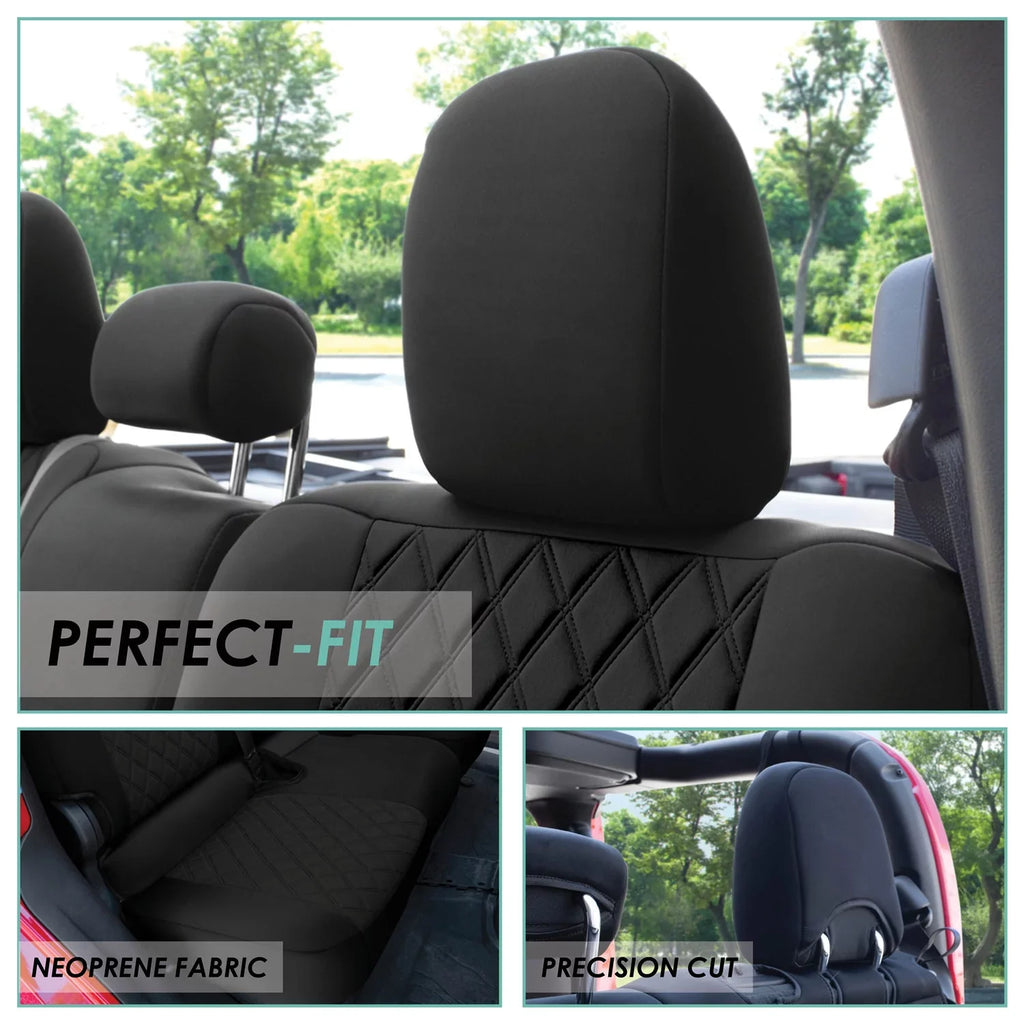 atmospheric Neoprene Gladiator, Covers Car Freshener with Seat for Set Rear Black FH Jeep Custom Group 2020-2024 Fit