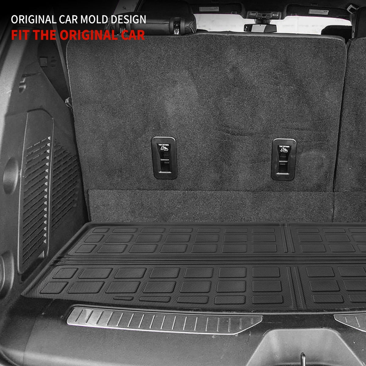 3rd Chevy Tahoe (Trunk 2021-2023 Fit Trunk Row Chevry Cargo Liner Cargo Weather TPE All Yukon Seats) 2022 Tahoe Liner Trunk Accessories GMC (Behind Mat The Mat) Mat