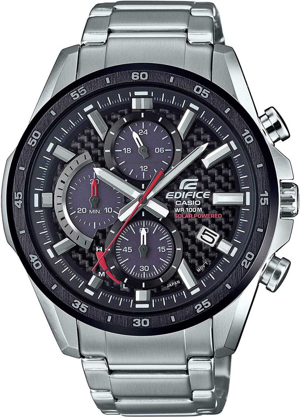 Stainless Solar-Powered Chronograph Watch Edifice EQS-900DB-1AVCR Men's Casio Steel