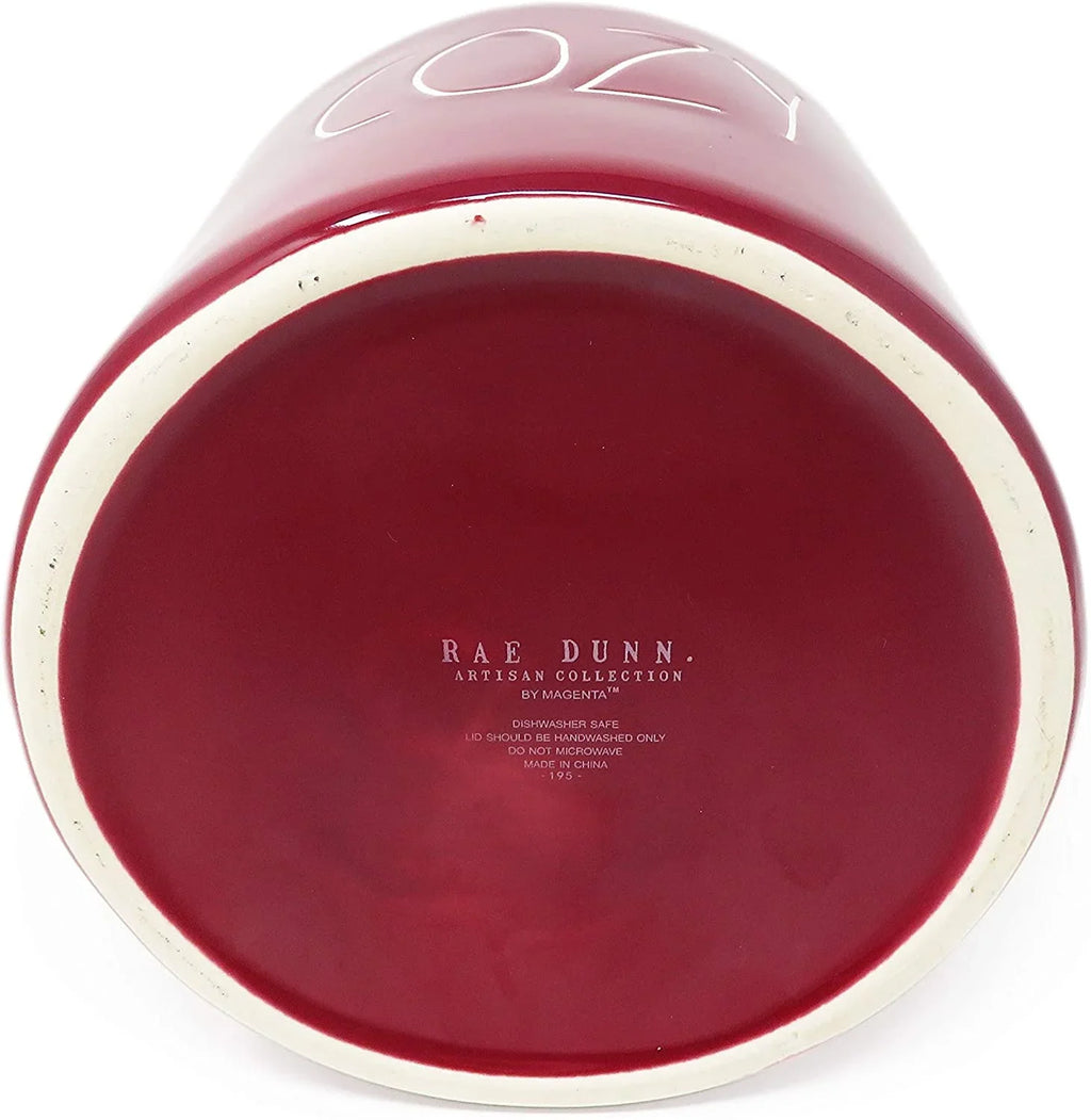 Rae COZY Inch Size By Dunn Canister 8 Ceramic Burgundy LL Magenta Large