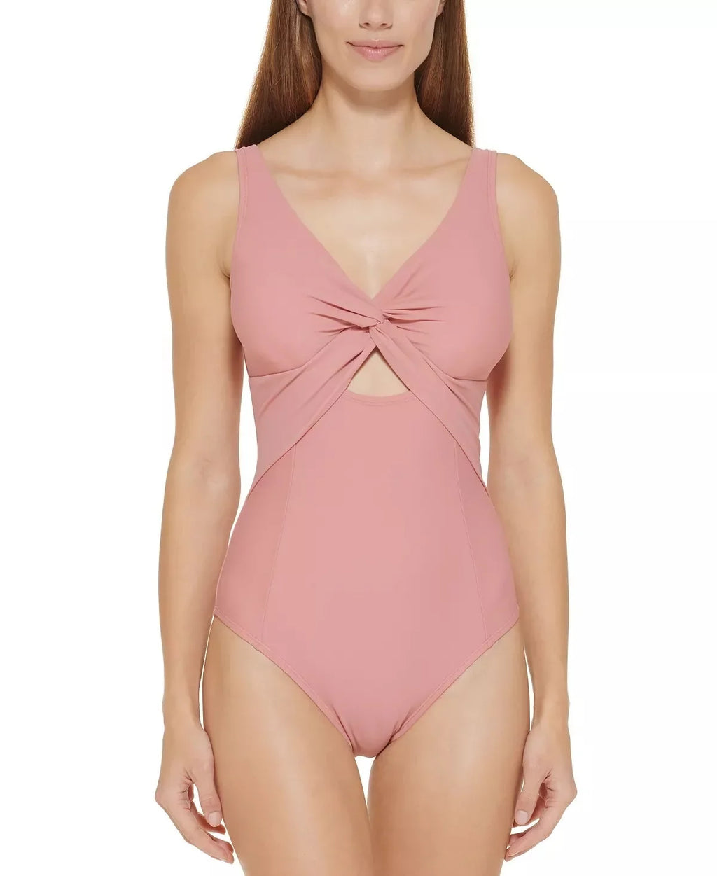 A Dkny Size Women's Boo Twist Peek One Pink 14 Piece Swimsuit