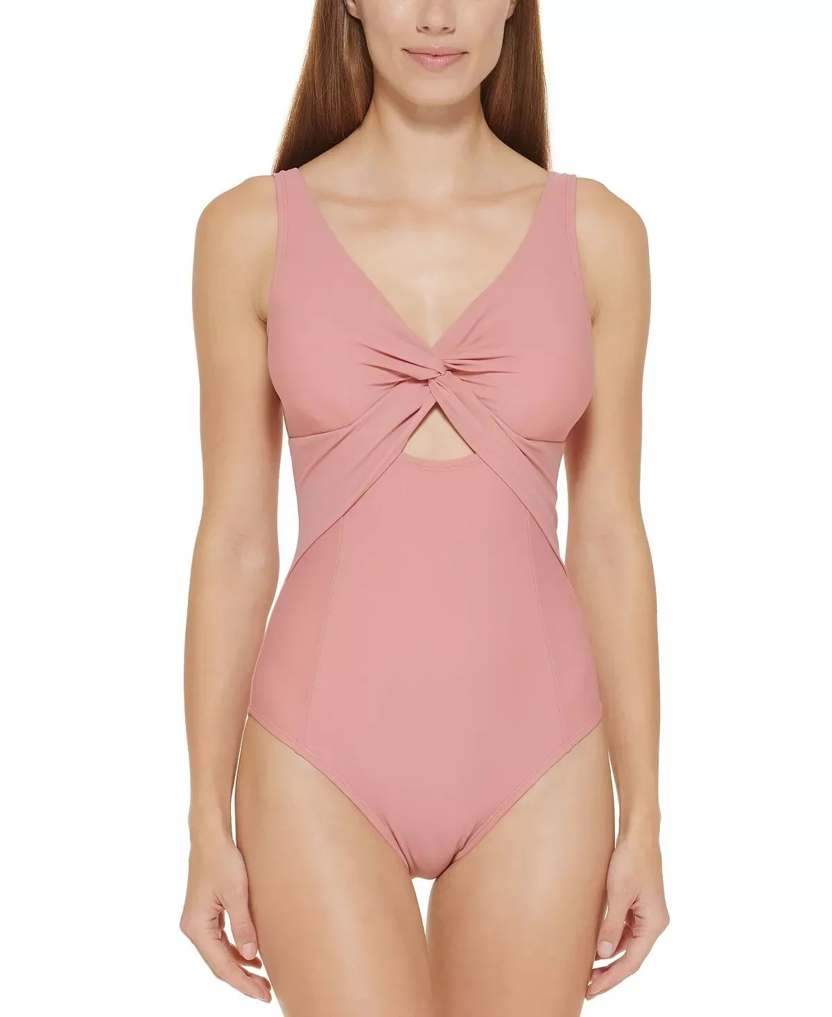A Dkny Size Women's Boo Twist Peek One Pink 14 Piece Swimsuit
