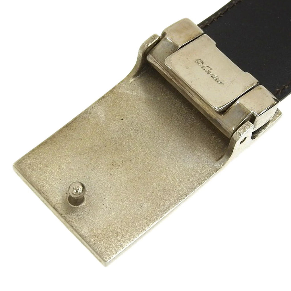 Waist L5000405 CARTIER Cartier Birthday Black (Good) Leather Pre-Owned Belt Happy