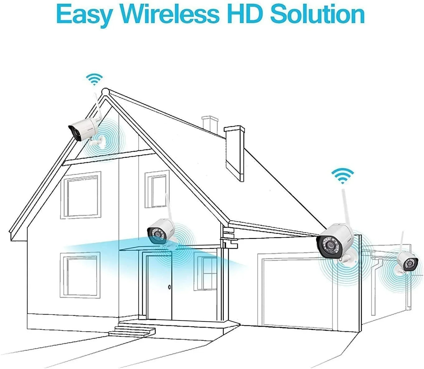 Smart Compatible Alexa 2 Night System Plug-In, Outdoor Camera Vision Cameras Wireless Security IP WiFi Pack Zmodo with