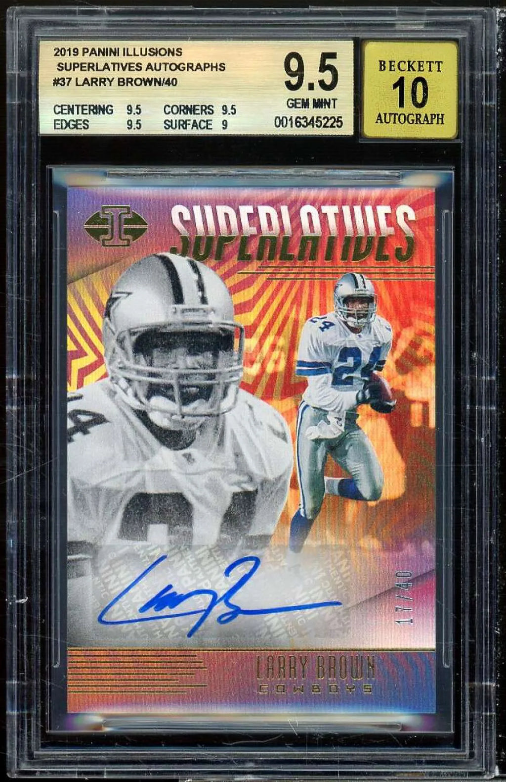 Autographs (pop 1) Larry #37 Panini Superlatives BGS 2019 Illusions 9.5 Brown