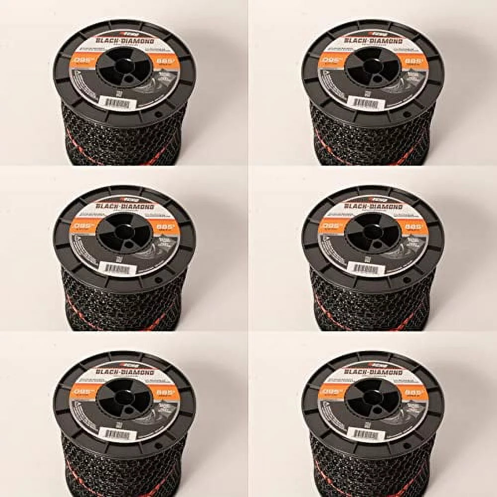 Genuine 885ft Echo Line .095" Trimmer Spool Black 330095073-6PK (dia.) Diamond