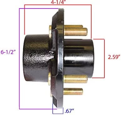 on Inch Pair 1-1/16 Bearings Flanged, Trailer 1-3/8 Inch 5-Bolt Includes Tapered Assemblies 4-1/2 Hub &amp; (2) - Inch of Spindles to