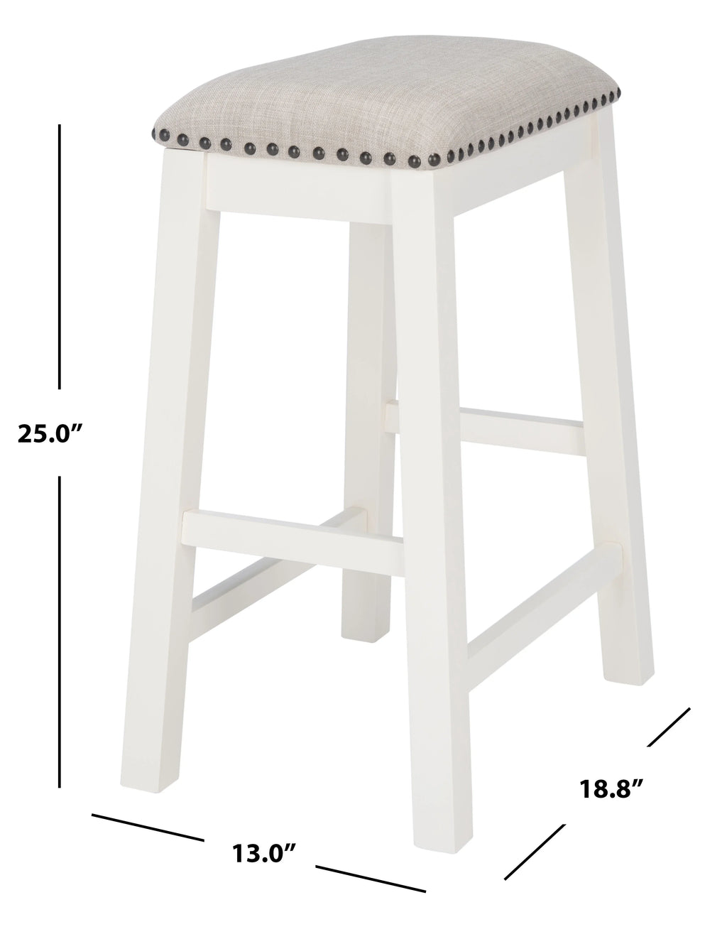 White, in. in. x (18.8 Aero Set SAFAVIEH in. D W of Mid-Century H) 2 25 Counter x Stool, 13