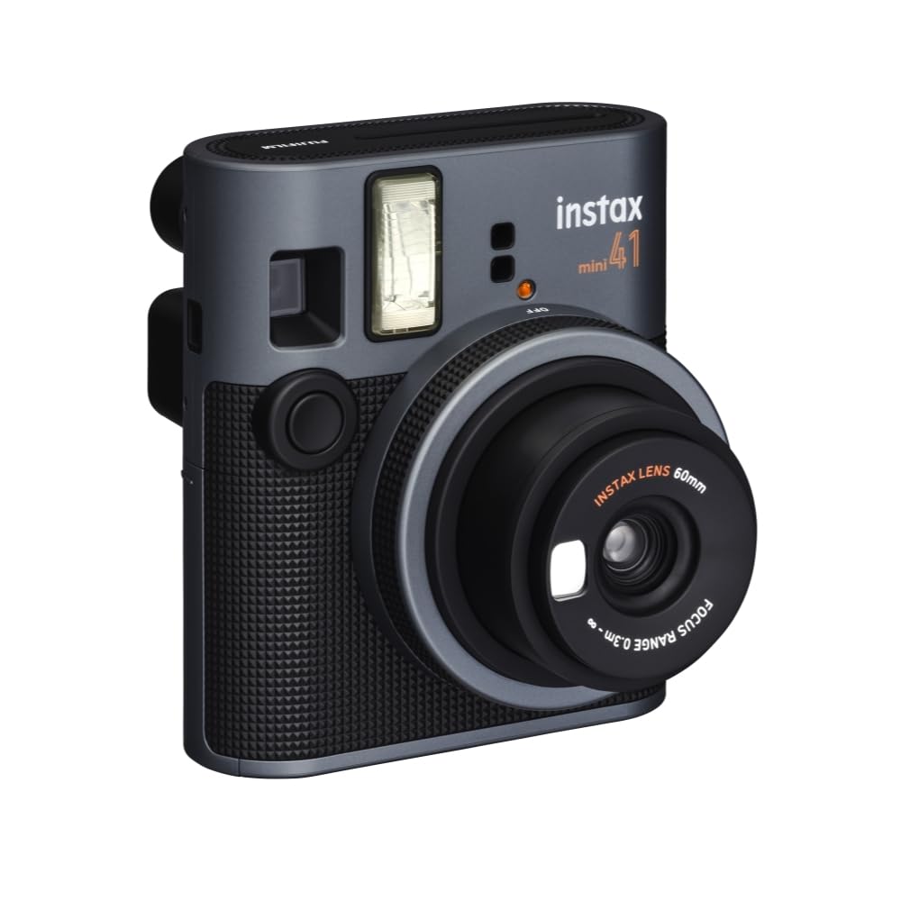 Fujifilm Instax Mini 41 Instant Camera Bundle with Instax Mini Film | 20 Exposures + 4 Pack AA Batteries + Cleaning Cloth (4 Items)