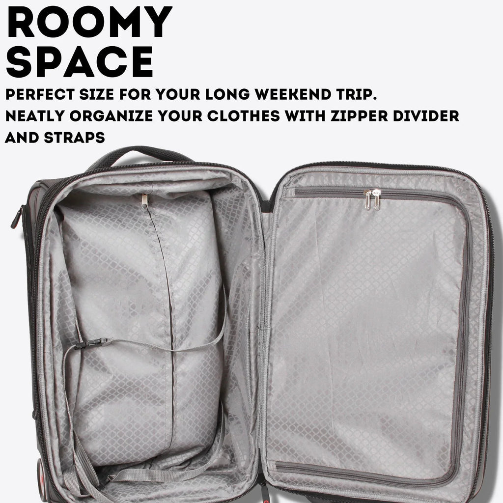 J Backpack Black Commute, World for Carry-on Rolling Travel and Business Bay