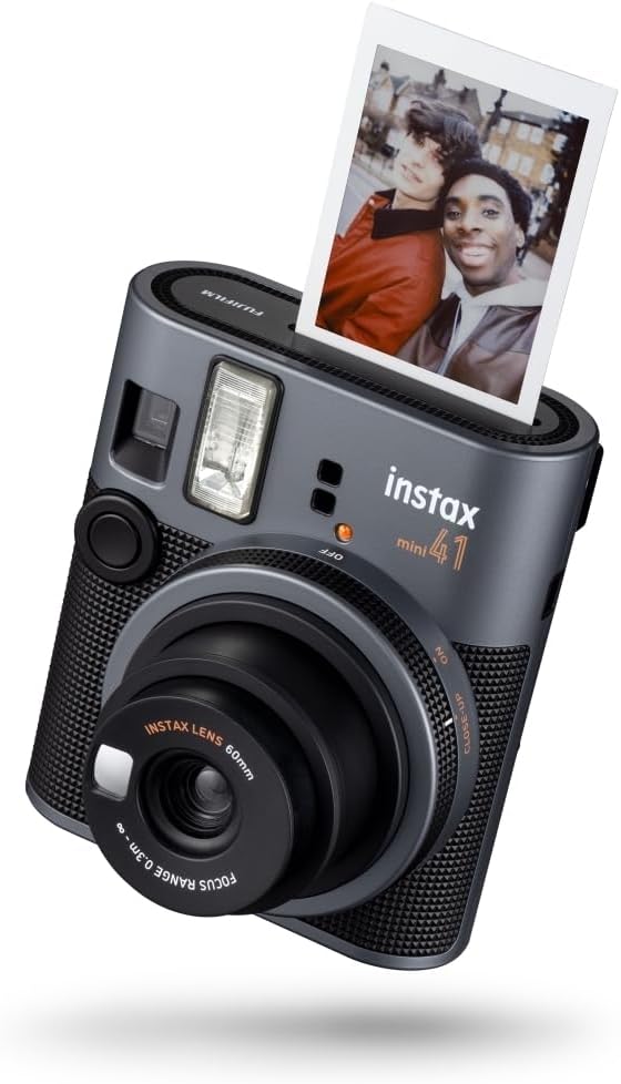Fujifilm Instax Mini 41 Instant Camera Bundle with Instax Mini Film | 20 Exposures + 4 Pack AA Batteries + Cleaning Cloth (4 Items)