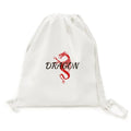 West Backpack East Canvas Winged Drawstring Reusable Mythology Dragon Animal Mesh Bag Shopping