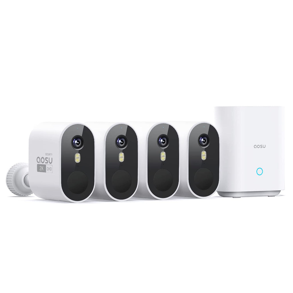 aosu 2K QHD Battery Security Cameras Wireless Outdoor System, 2-Cam-Kit