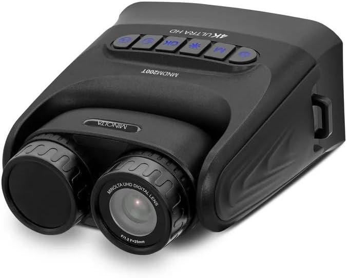 Minolta MNDM200T 10x25 Digital Night Vision Monocular with 4K UHD Camera -