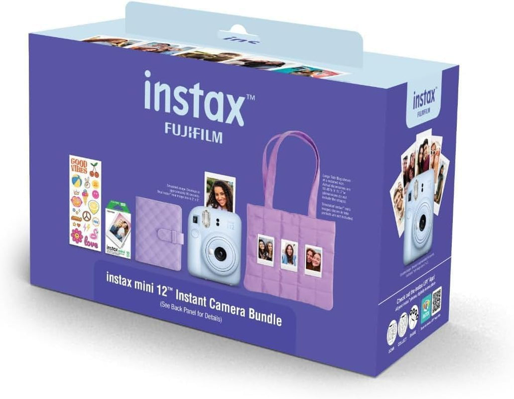 Fujifilm INSTAX MINI 12 Blue Bundle 2025 (2 Single Packs (20 Sheets), Lilac Purple)