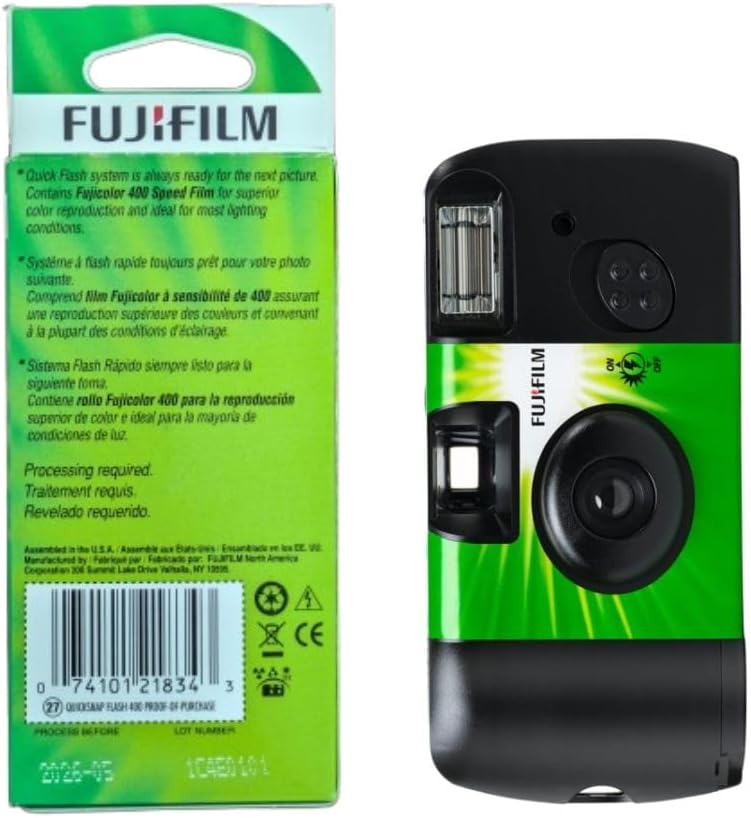 Fujifilm QuickSnap Flash 400 Disposable 35mm Camera w/Flash, 27 Exp, 4-Pack