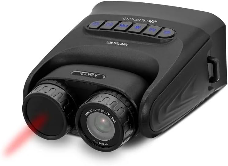 Minolta MNDM200T 10x25 Digital Night Vision Monocular with 4K UHD Camera -