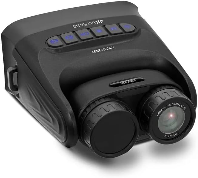 Minolta MNDM200T 10x25 Digital Night Vision Monocular with 4K UHD Camera -